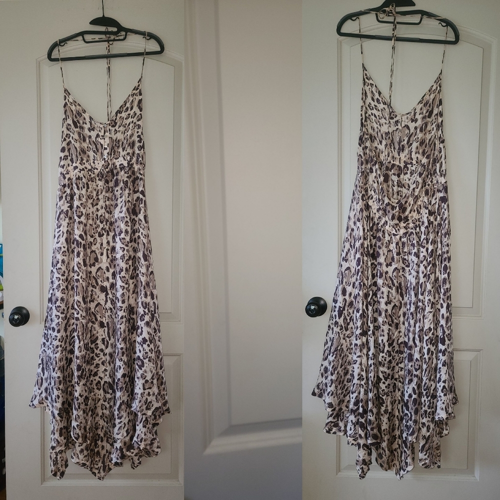 New Spell Designs Wild Ones strappy dress dust M gypsy leopard kerchief midi - Picture 9 of 17